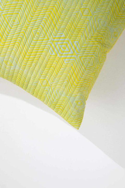 PRINT & PATTERN CUSHIONS Sobo Shadow  Lime Cushion Cover (46 Cm X 46 Cm)