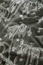 Toddy Palm Moss Grey Printed Upholstery Fabric