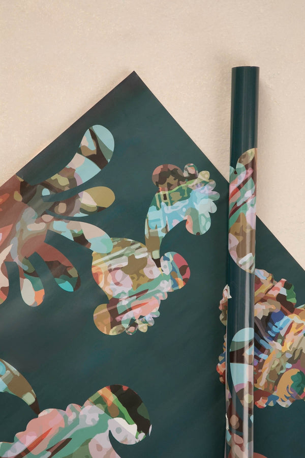 Palmyrah Deep Teal Gift Wrapping Paper(Set Of 6)