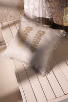 Udanti Tree Beige And Gold Cushion Cover (41 X 41 Cm)