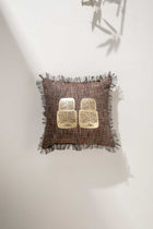 Udanti Palm Brown And Gold Cushion Cover (41 X 41 Cm)