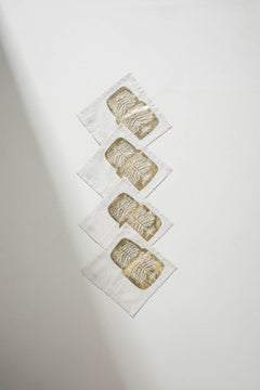 Udanti Palm Beige Gold Cocktail Napkin (Set Of 4)