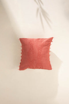 Taram Embroidered Red Pepper Cushion Cover (41 X 41 Cm)