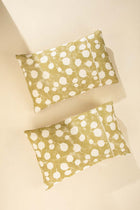Senhur Leaf Olive Green Pillow Cover Set (Set of 2)