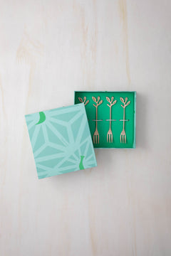 Damask Leaves Dessert Forks (Set of 4)