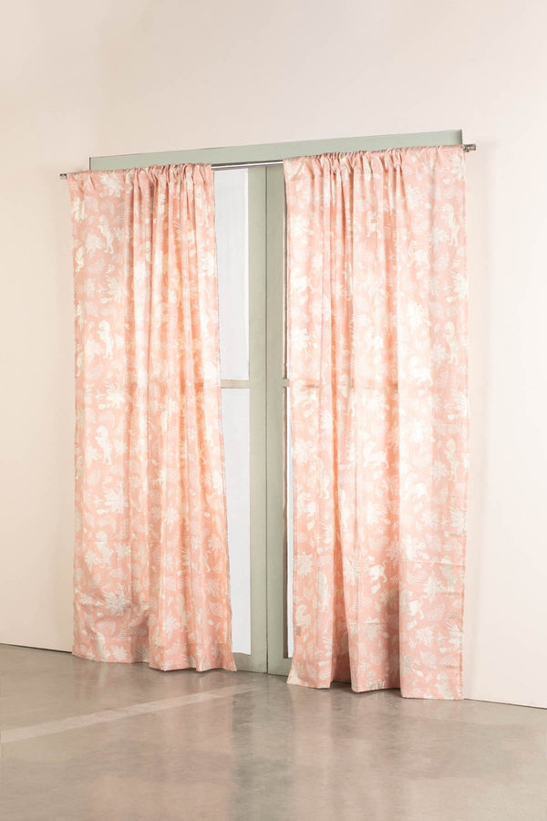 Ahnan Peach Sheer Fabric And Curtains