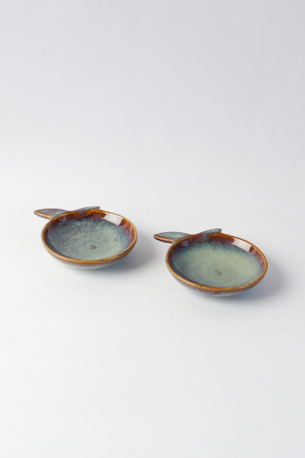 Apple Ceramic Snack Plate (Set Of 2)
