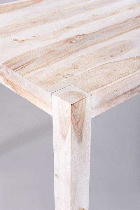 DINING TABLES Block White Dining Table (Sheesham Wood)