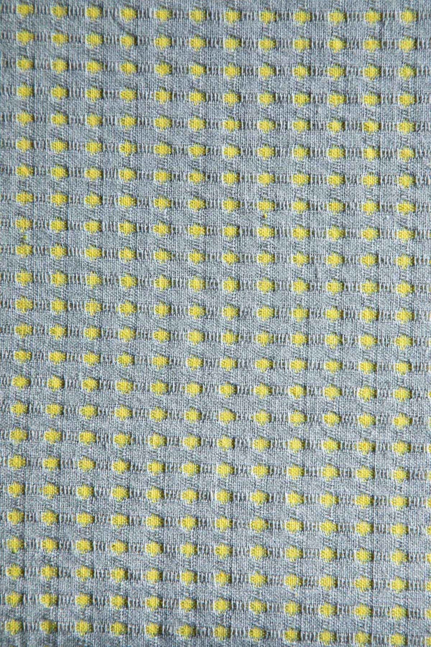 SOLID & TEXTURED BEDCOVERS Code Shadow Woven Cotton Bedcover (Grey Yellow)