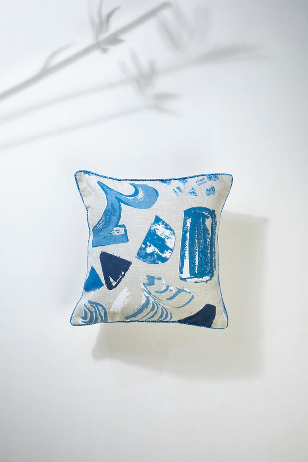 PRINT & PATTERN CUSHIONS Crayon Coastal Blue Cushion Cover (46 X 46 Cm)