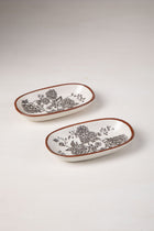 Damask Rose Ceramic Rectangle Palette (Set Of 2)