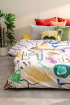 Face To Face Multi Muted Duvet Cover