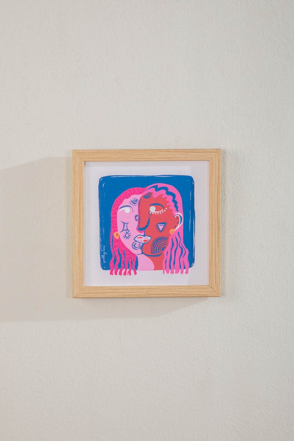 Gemini Sparkling Twins Wall Art (Deep Blue)