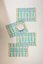 Geo Block Celadon Green Table Mat (Set Of 4)
