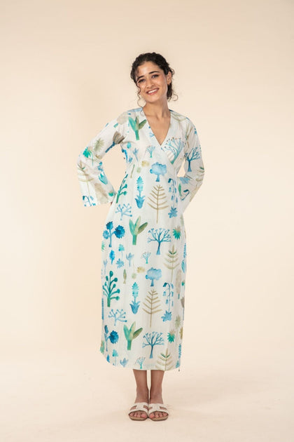 Rare Forest Green Wrap Dress in Pure Cotton | Freedom Tree Rare Forest Green Wrap Dress in Pure Cotton | Freedom Tree