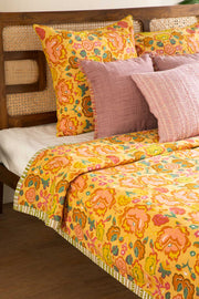 PRINT & PATTERN BEDCOVERS Gypsy Rose Cotton Slub Bedcover (Multi-Colored)