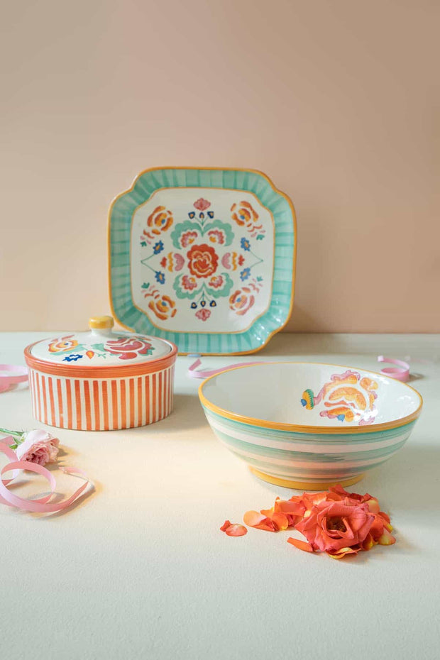 SERVING PLATTERS Gypsy Rose Ceramic Shaped Platter
