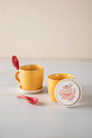 MUGS & CUPS Gypsy Rose Coffee Mug With Spoon (Set Of 2)