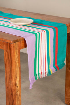 Happy Stripes Green Multi Table Runner