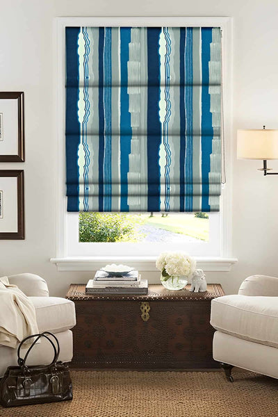 CURTAINS Jiva Cotton Drapes And Blinds (Blue)