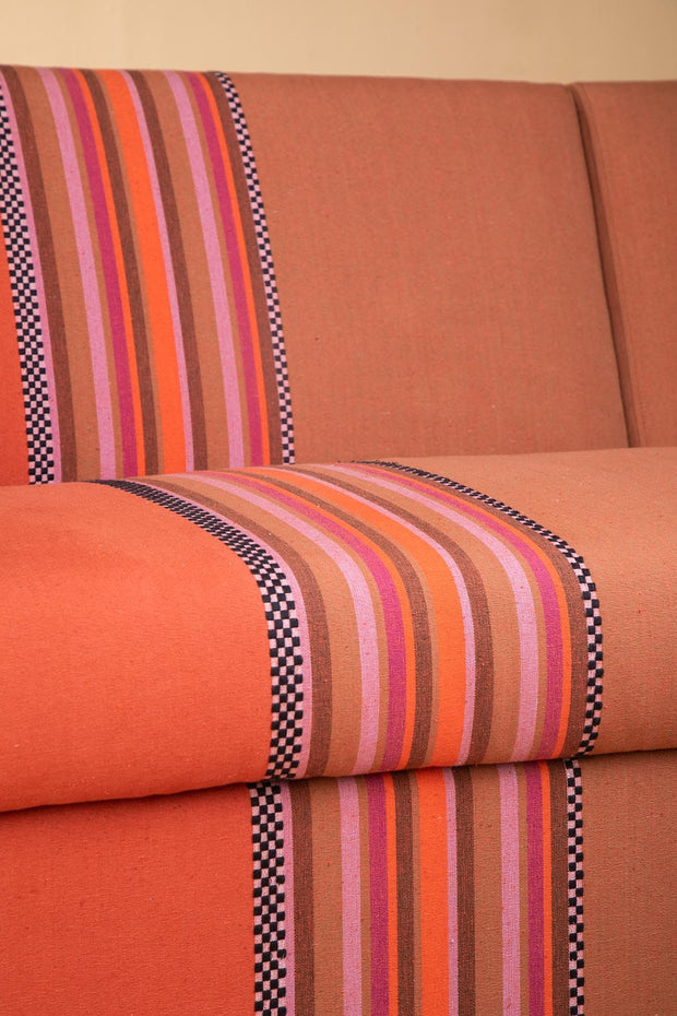 PRINT & PATTERN UPHOLSTERY FABRICS Kongu Madder Red Patterned Upholstery Fabric