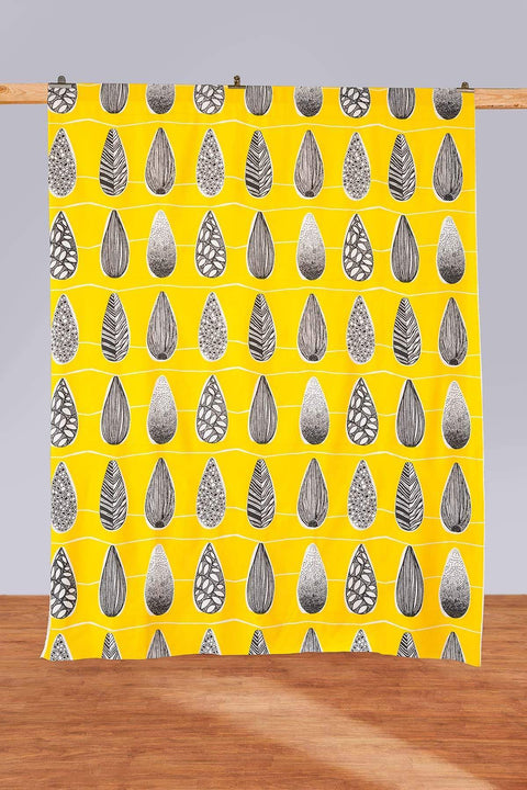 PRINT & PATTERN COTTON FABRICS Kuppi Cotton Fabric And Curtains (Yellow)