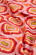 Landfall Ogee Mineral Red Printed Upholstery Fabric