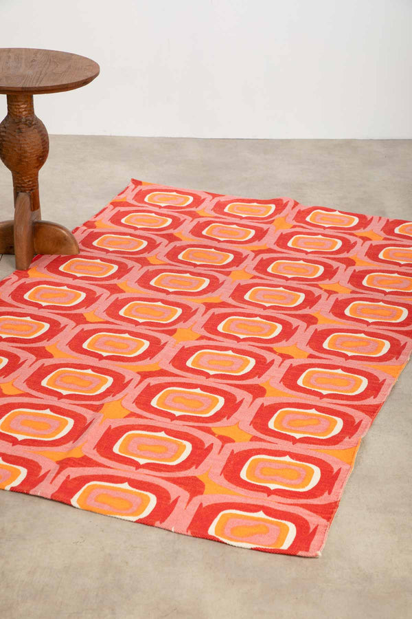 Landfall Ogee Printed Rug (Mineral Red)