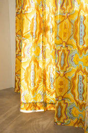 PRINT & PATTERN SHEER FABRICS Mansara Amber Yellow Sheer Fabric And Curtains