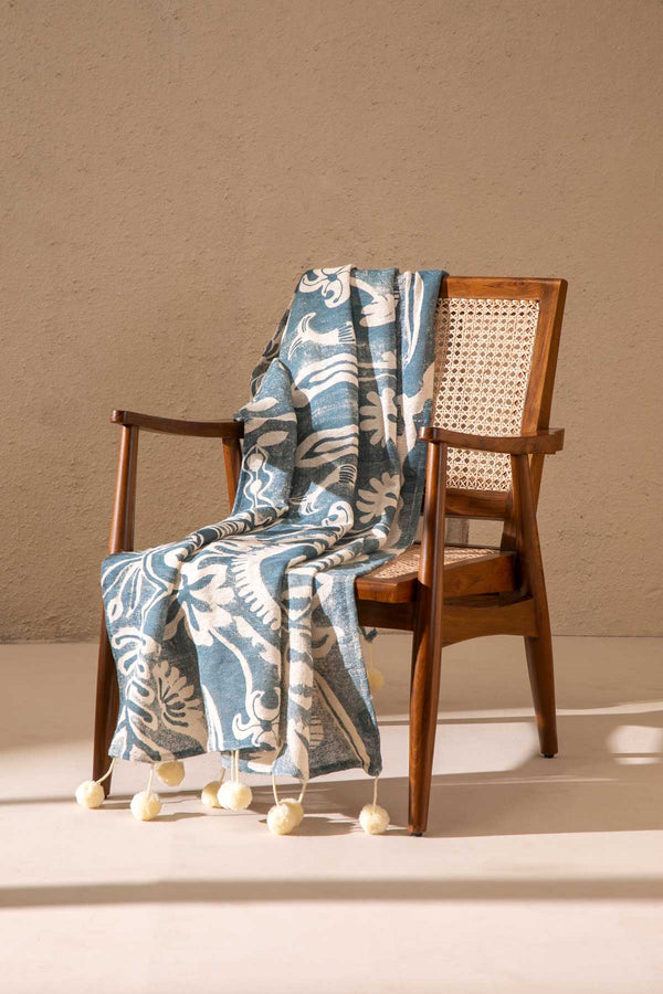 Medallion Soft Indigo Sofa Throw