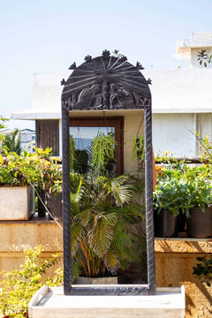 Monkii Palm Hand Carved Wall Mirror
