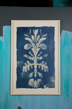 Montane Leafy Wall Art (Cyano Blue)