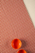 Ooty Geo Patterned Upholstery Fabric (Red Earth)