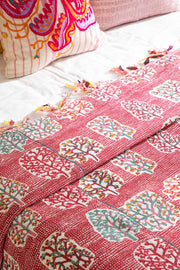PRINT & PATTERN BEDCOVERS Palash Cotton Bedcover (Red Mix)