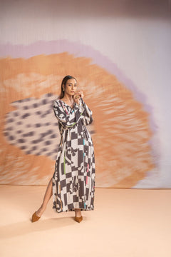 Palmyrah Kaftan Dress (Shadow Grey)