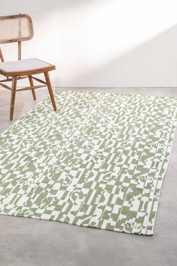 Palmyrah Printed Rug (Sage Green)