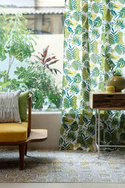 CURTAINS Panai Dark Green Window Curtain In Sheer Fabric