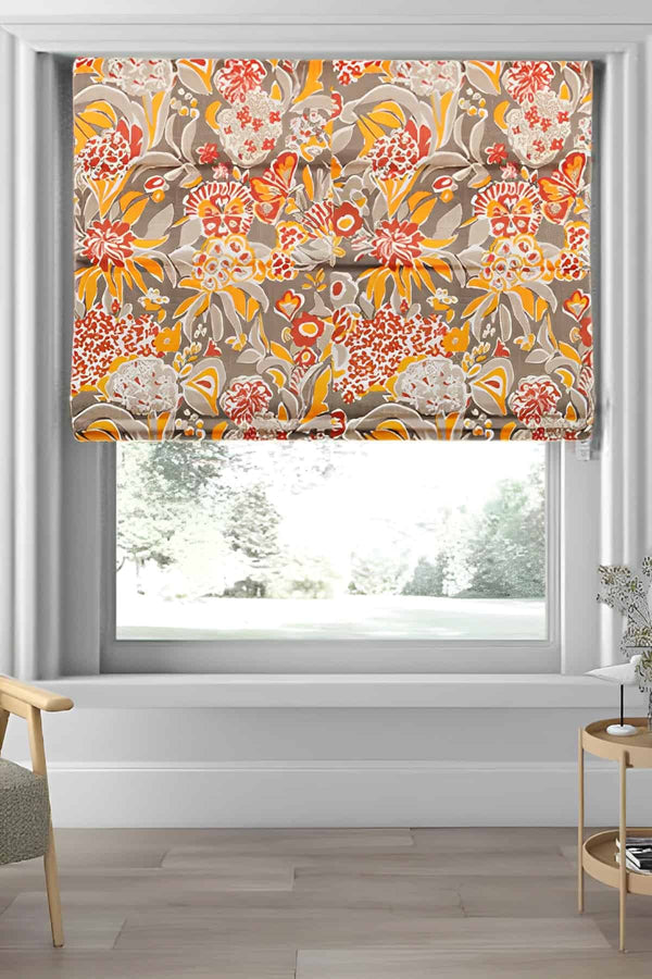 Para Para Cotton Drapes And Blinds (Mustard And Green)