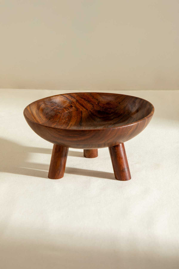 Pedestal Wooden Salad Bowl