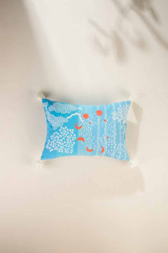 Phases Of Moon Aqua Blue Cushion Cover (36 X 50 Cm)