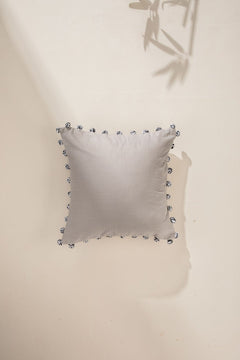 Pom Pom Grey Cushion Cover (41 Cm X 41 Cm)