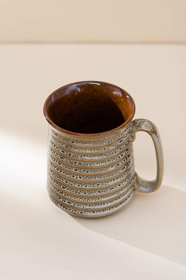 MUGS & CUPS Ribbed Ceramic Beer Mug
