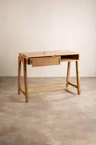 Right Angle Study Table (Acacia Wood)