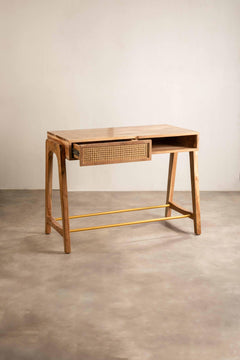 Right Angle Study Table (Acacia Wood)