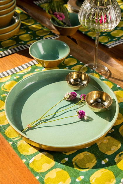 Buy Sakua Handcrafted Green Ceramic Dinner Plate Online – Freedom Tree