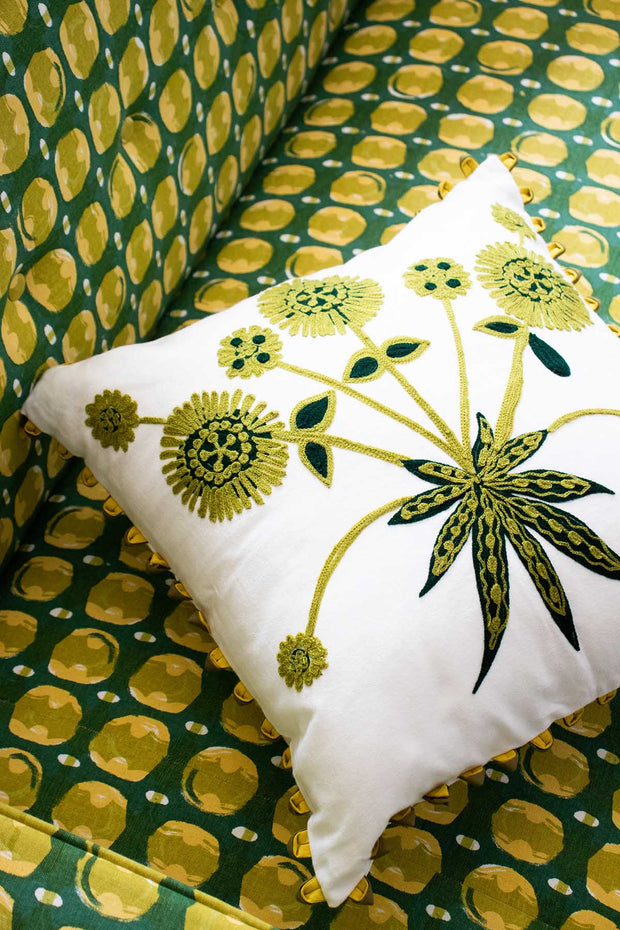 PRINT & PATTERN CUSHIONS Sativa Hemp Green Cushion Cover (46 Cm X 46 Cm)