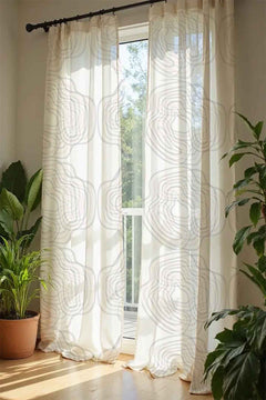 Shifting Sand Creme Sheer Curtain