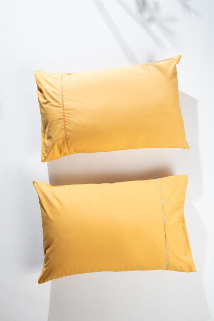 Pale yellow hot sale pillow covers