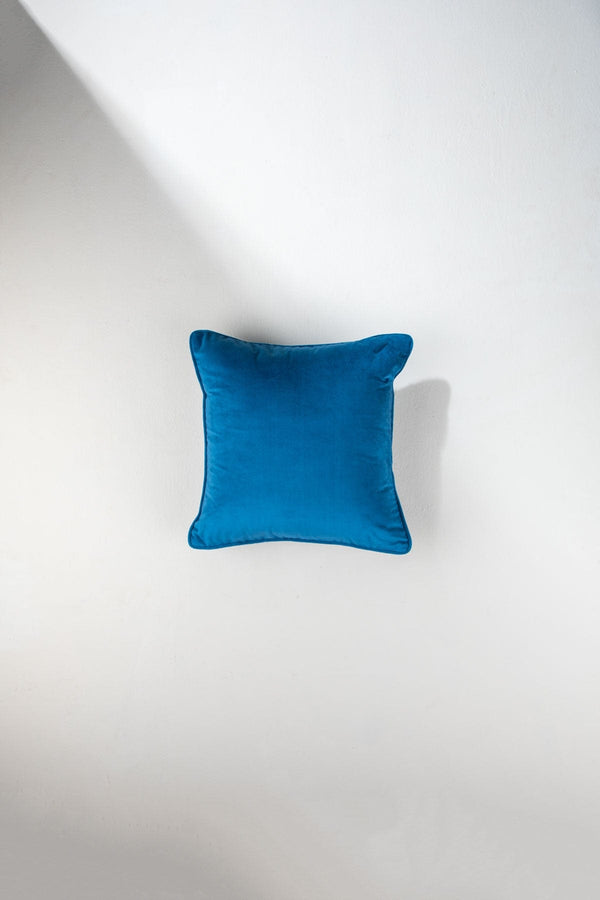 Solid Velvet Indigo Cushion Cover (41 X 41 Cm)