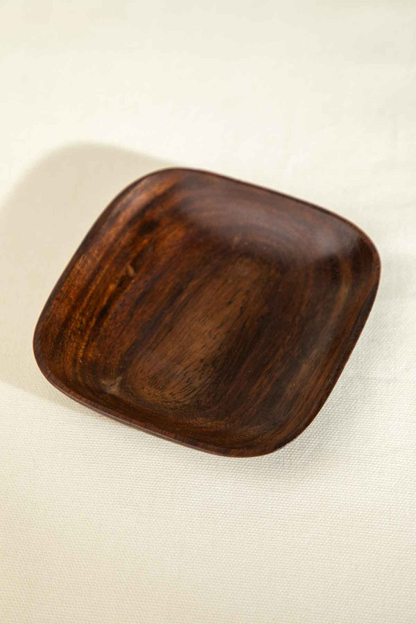 Square Wood Snack Plate (Set Of 2)